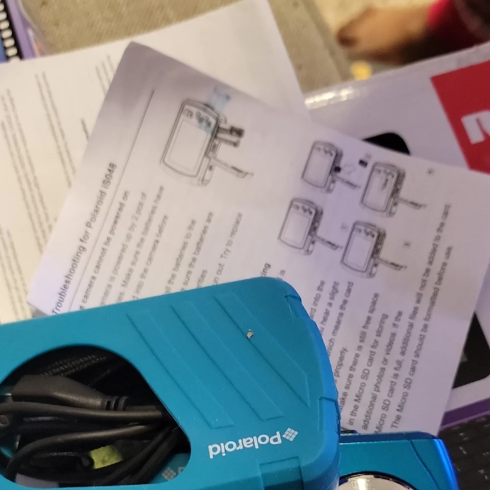 Polaroid iS048 Blue Digital Point-and-Shoot Camera with Blue Silicone Case